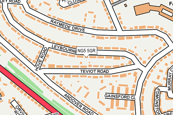 NG5 5GR map - OS OpenMap – Local (Ordnance Survey)