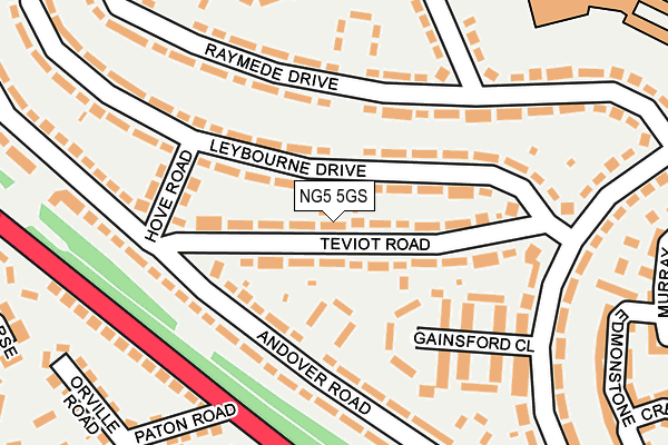 NG5 5GS map - OS OpenMap – Local (Ordnance Survey)