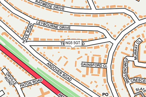 NG5 5GT map - OS OpenMap – Local (Ordnance Survey)
