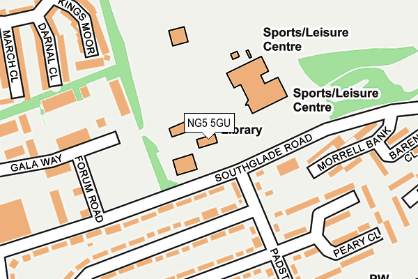 NG5 5GU map - OS OpenMap – Local (Ordnance Survey)