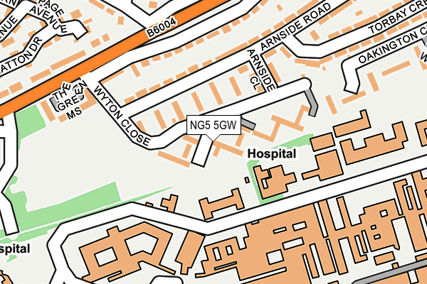 NG5 5GW map - OS OpenMap – Local (Ordnance Survey)