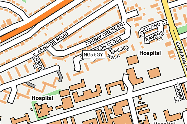 NG5 5GY map - OS OpenMap – Local (Ordnance Survey)