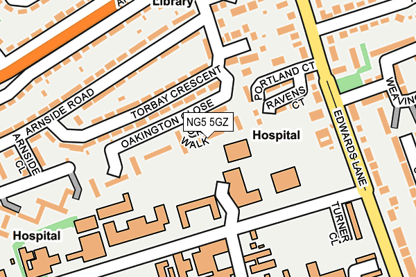 NG5 5GZ map - OS OpenMap – Local (Ordnance Survey)