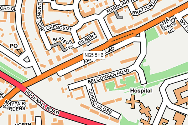 NG5 5HB map - OS OpenMap – Local (Ordnance Survey)