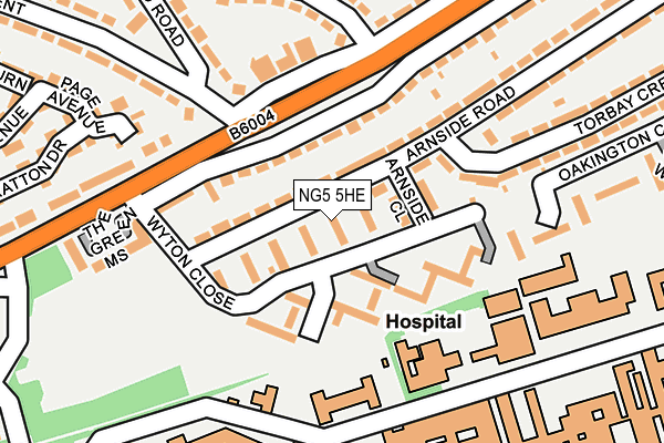 NG5 5HE map - OS OpenMap – Local (Ordnance Survey)