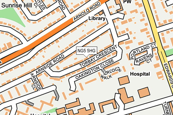 NG5 5HG map - OS OpenMap – Local (Ordnance Survey)