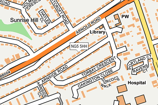 NG5 5HH map - OS OpenMap – Local (Ordnance Survey)