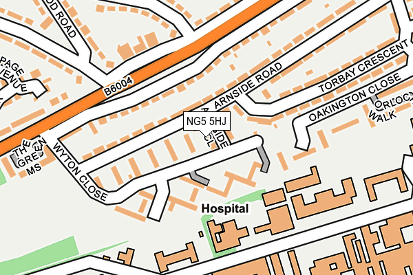 NG5 5HJ map - OS OpenMap – Local (Ordnance Survey)