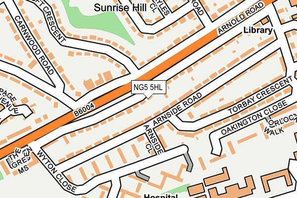 NG5 5HL map - OS OpenMap – Local (Ordnance Survey)