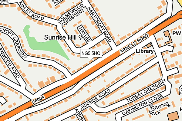 NG5 5HQ map - OS OpenMap – Local (Ordnance Survey)