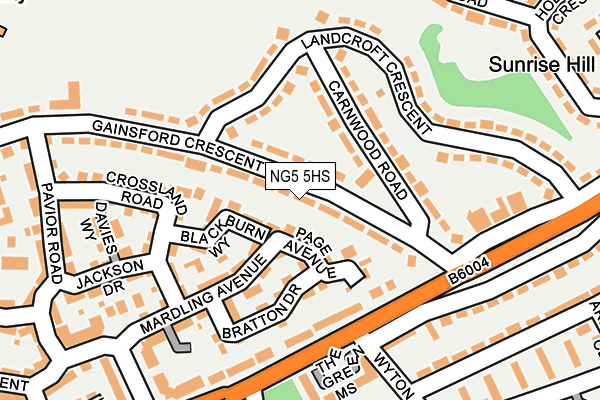 NG5 5HS map - OS OpenMap – Local (Ordnance Survey)