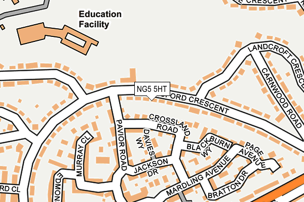 NG5 5HT map - OS OpenMap – Local (Ordnance Survey)