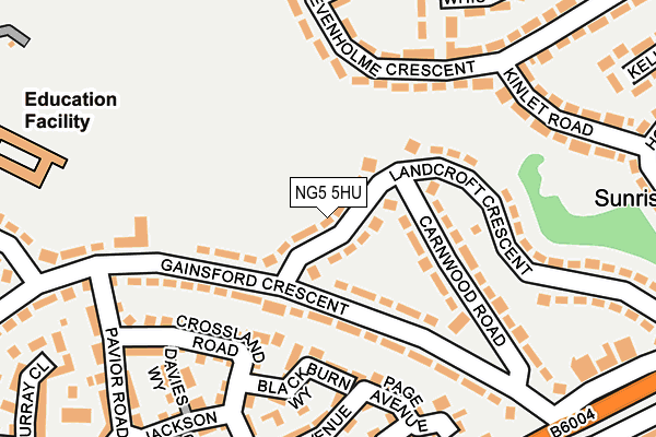 NG5 5HU map - OS OpenMap – Local (Ordnance Survey)