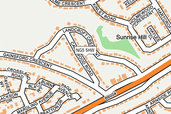 NG5 5HW map - OS OpenMap – Local (Ordnance Survey)