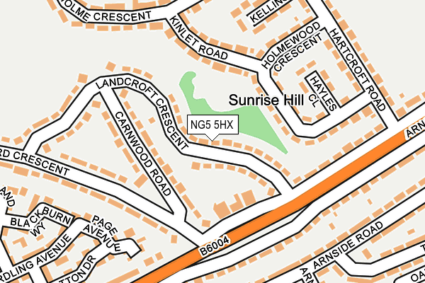 NG5 5HX map - OS OpenMap – Local (Ordnance Survey)