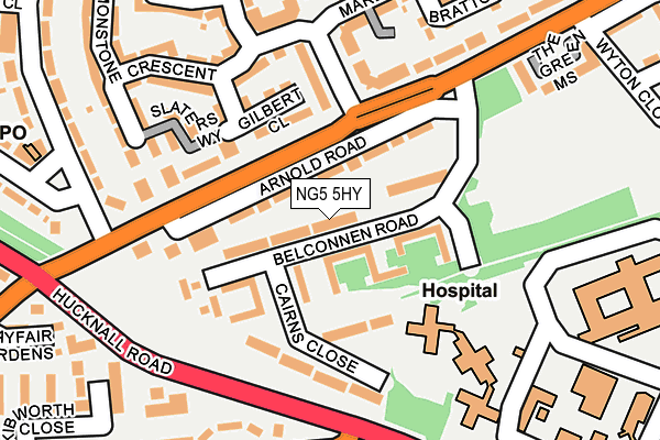 NG5 5HY map - OS OpenMap – Local (Ordnance Survey)