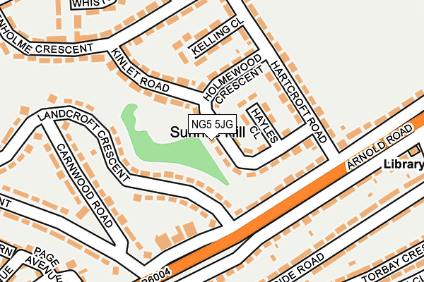 NG5 5JG map - OS OpenMap – Local (Ordnance Survey)