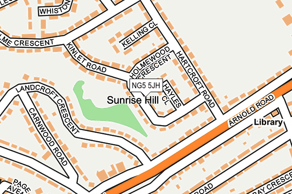 NG5 5JH map - OS OpenMap – Local (Ordnance Survey)