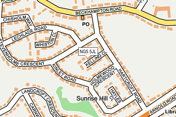 NG5 5JL map - OS OpenMap – Local (Ordnance Survey)