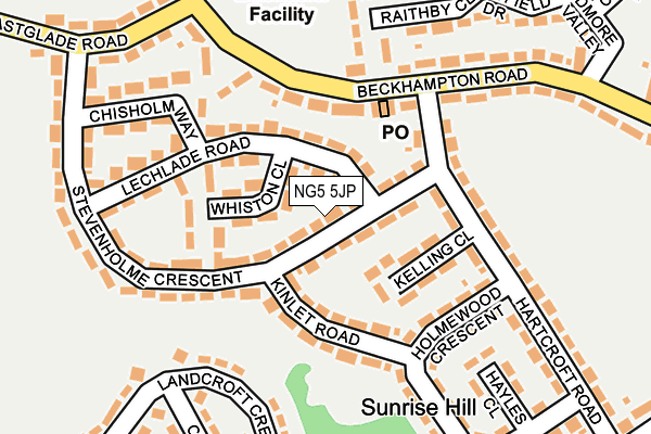 NG5 5JP map - OS OpenMap – Local (Ordnance Survey)