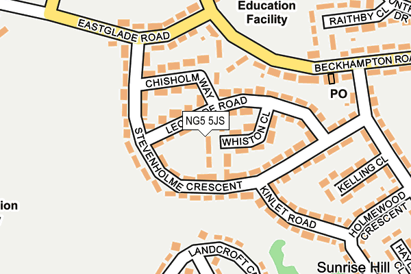 NG5 5JS map - OS OpenMap – Local (Ordnance Survey)