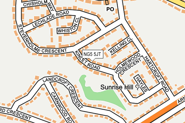 NG5 5JT map - OS OpenMap – Local (Ordnance Survey)