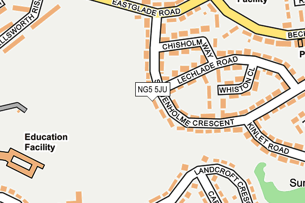NG5 5JU map - OS OpenMap – Local (Ordnance Survey)