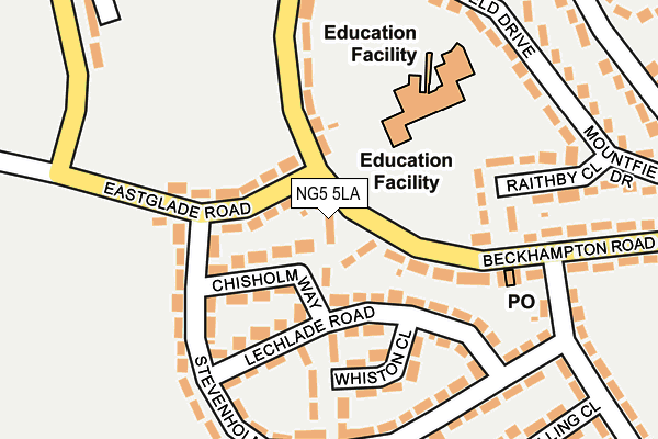 NG5 5LA map - OS OpenMap – Local (Ordnance Survey)