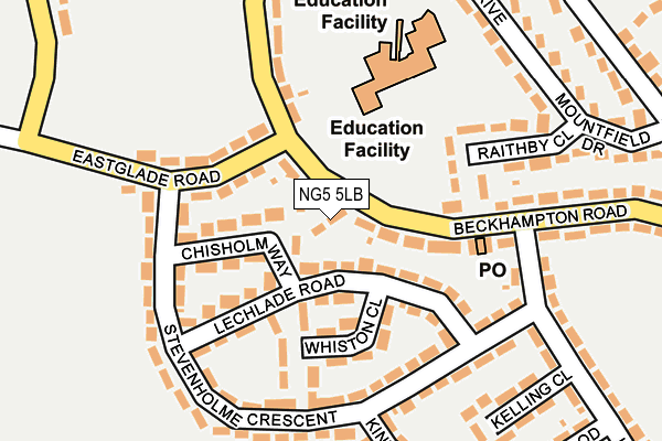 NG5 5LB map - OS OpenMap – Local (Ordnance Survey)