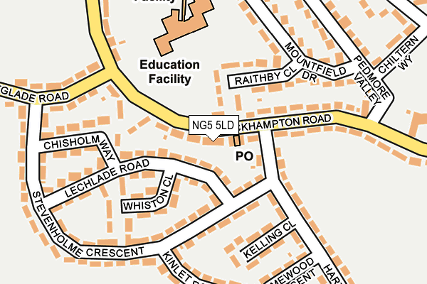 NG5 5LD map - OS OpenMap – Local (Ordnance Survey)