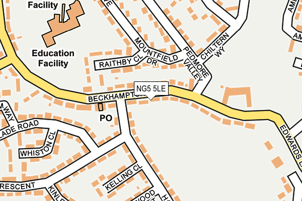 NG5 5LE map - OS OpenMap – Local (Ordnance Survey)