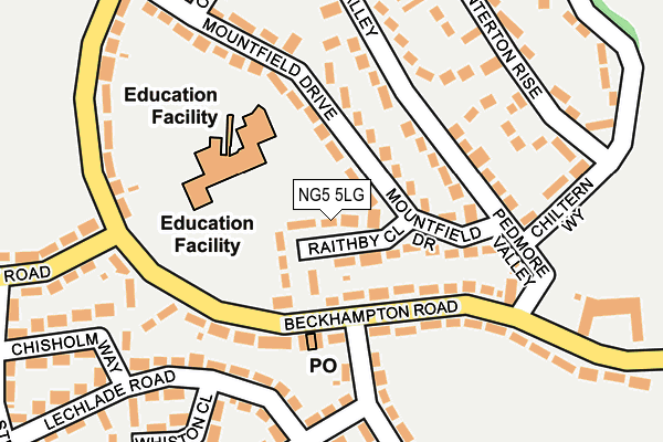 NG5 5LG map - OS OpenMap – Local (Ordnance Survey)