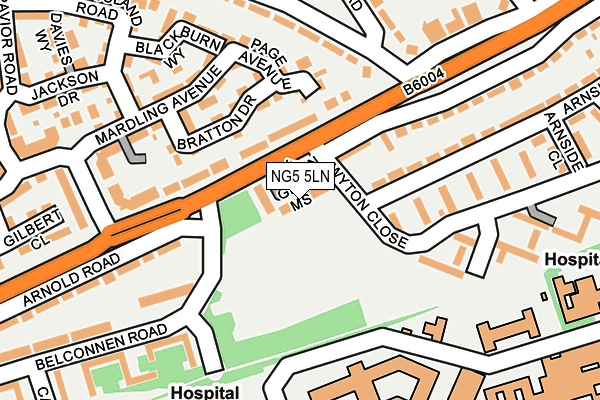 NG5 5LN map - OS OpenMap – Local (Ordnance Survey)