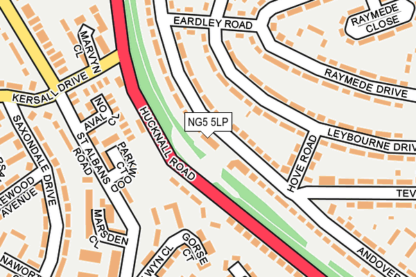 NG5 5LP map - OS OpenMap – Local (Ordnance Survey)
