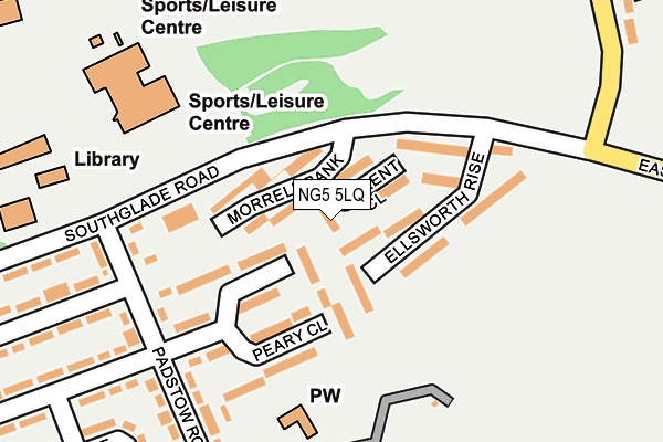 NG5 5LQ map - OS OpenMap – Local (Ordnance Survey)