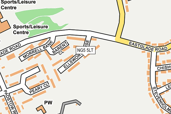 NG5 5LT map - OS OpenMap – Local (Ordnance Survey)