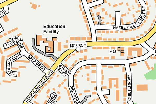 NG5 5NE map - OS OpenMap – Local (Ordnance Survey)