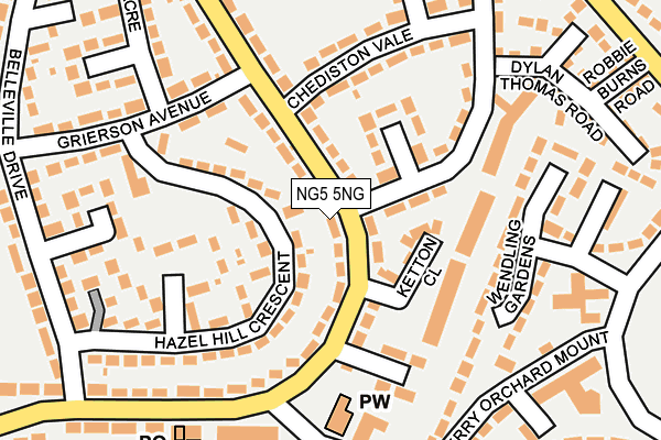 NG5 5NG map - OS OpenMap – Local (Ordnance Survey)