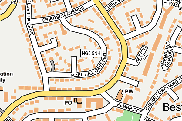 NG5 5NH map - OS OpenMap – Local (Ordnance Survey)