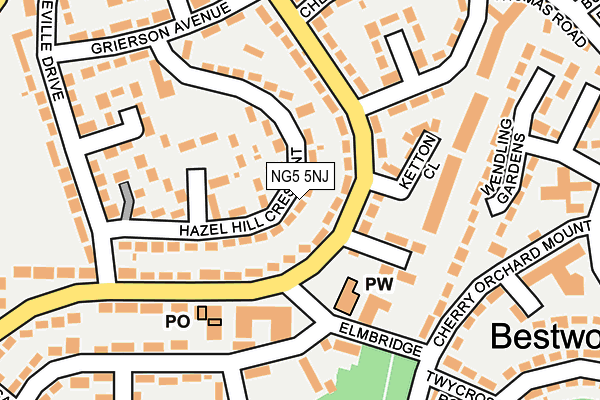 NG5 5NJ map - OS OpenMap – Local (Ordnance Survey)