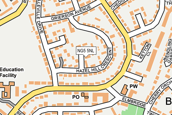 NG5 5NL map - OS OpenMap – Local (Ordnance Survey)