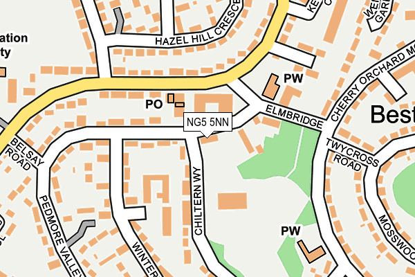 NG5 5NN map - OS OpenMap – Local (Ordnance Survey)