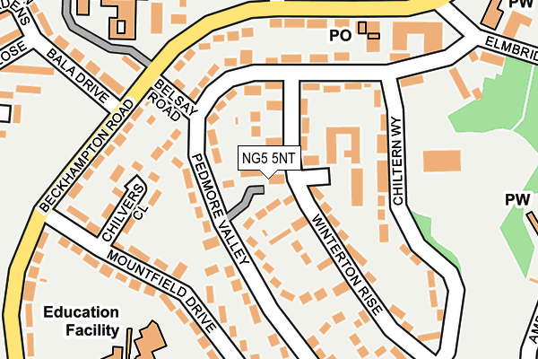 NG5 5NT map - OS OpenMap – Local (Ordnance Survey)