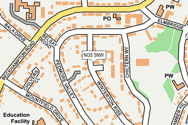 NG5 5NW map - OS OpenMap – Local (Ordnance Survey)