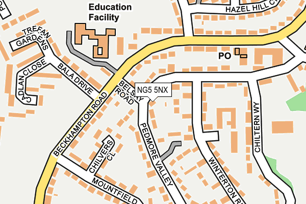 NG5 5NX map - OS OpenMap – Local (Ordnance Survey)