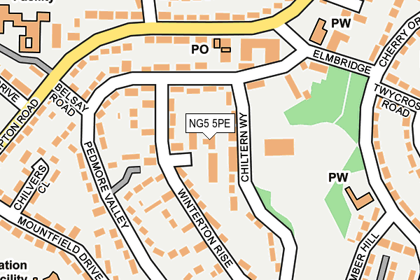 NG5 5PE map - OS OpenMap – Local (Ordnance Survey)