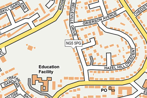 NG5 5PG map - OS OpenMap – Local (Ordnance Survey)