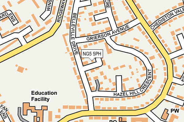 NG5 5PH map - OS OpenMap – Local (Ordnance Survey)