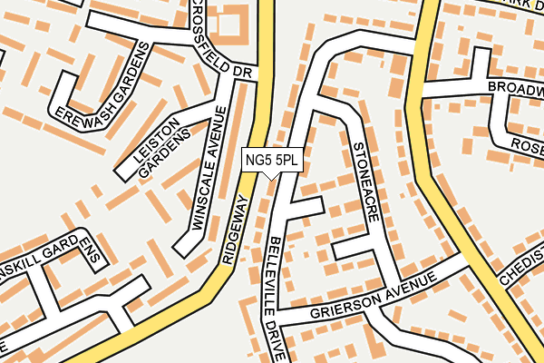 NG5 5PL map - OS OpenMap – Local (Ordnance Survey)