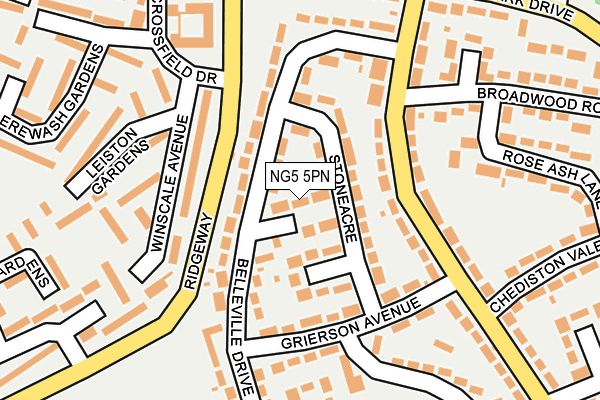 NG5 5PN map - OS OpenMap – Local (Ordnance Survey)